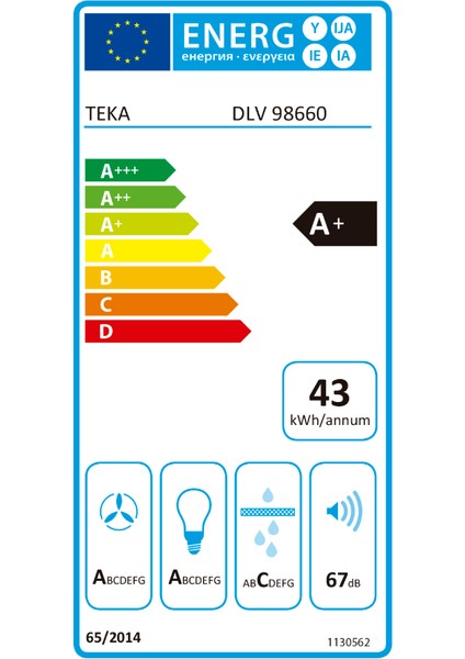 DLV 98660 BK Duvar Tipi Davlumbaz 725 m³/h Siyah Cam 90 cm 112930029