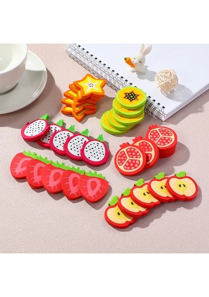 6pcs/lot Sevimli Furit Silgi Kırtasiye Kawaii Karikatür Elma Çilek Kalem Lastik Çocuklar Meyve Tanıma Okul MalzemeleriScolor6pcs Set (Yurt Dışından)