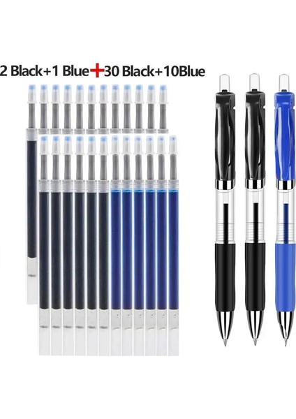 43 Pcs Jel Pens Derlemeleri Set Kattırlıklı Katılık Yazılıcı Yazma Kalem Siyah/kırmızı/mavi Mürekkep 0.5mm Beyin Pen Ofis Okul Malzemeleri Siyah Mavi Set-43 Pc (Yurt Dışından)