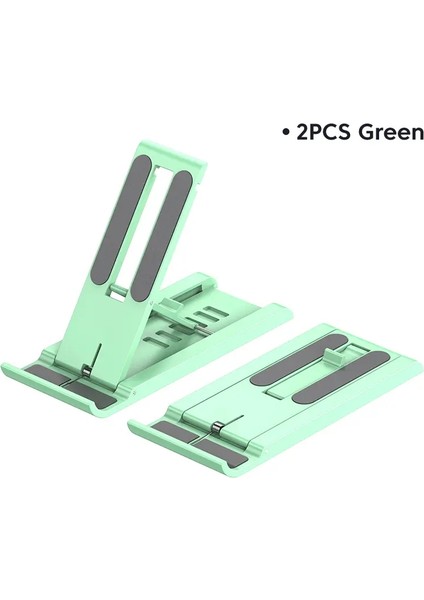Katlanabilir Tablet Cep Telefon Masaüstü Telefon Stand Ipad iPhone Samsung Masa Tutucu Ayarlanabilir Masa Braketi Akıllı Telefon Stand 2pcs Yeşil (Yurt Dışından)