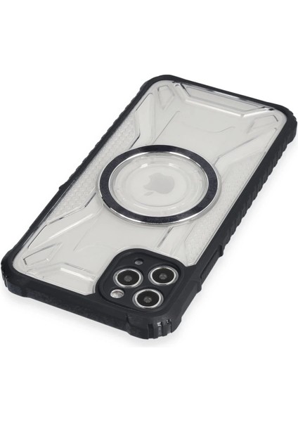 Newface iPhone 11 Pro Max Kılıf Prag Magneticsafe Kapak - Siyah modelleri