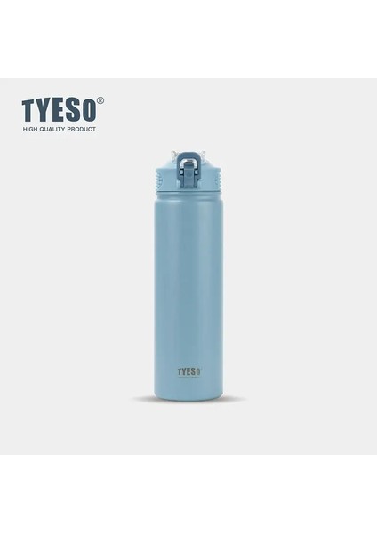Tyeso 600/750ML Termos Şişesi Saman Paslanmaz Çelik Araç Termal Kupa Soğuk ve Isı Termal Kupa Kapasite750MLMavi (Yurt Dışından)