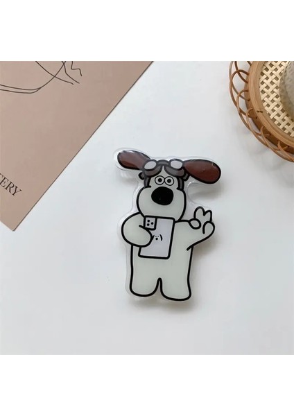 Çizgi Film Sevimli Köpek Katlanabilir Parmak Yüzüğü Griptok Telefon Sahibi iPhone 16 15 Samsung Destek Soket Cep Kavrama Tok Stand BracketcolorB (Yurt Dışından)