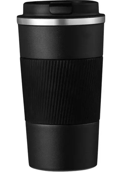 380ML/510ML Paslanmaz Çelik Kahve Kupa Araç Vakum Şişesi Termal Kupa Sıcak/soğuk Içecekler Için Yeniden Kullanılabilir Kahve Kupası Seyahat Yalıtımlı Kupa Kapasitesi510MLSiyah (Yurt Dışından)