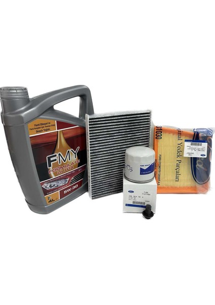 Ford Fiesta 1.25 1.4 1.6 Benzinli Filtre Bakım Seti 2009-2017 Hava+Yağ+K.polen Filtresi+Motor Yağı