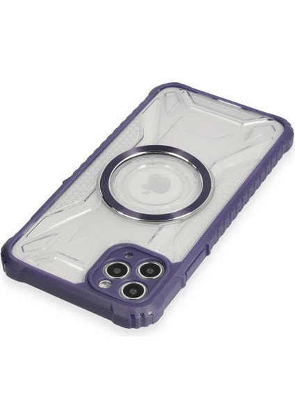 Newface iPhone 11 Pro Max Kılıf Prag Magneticsafe Kapak - Derin Mor modelleri