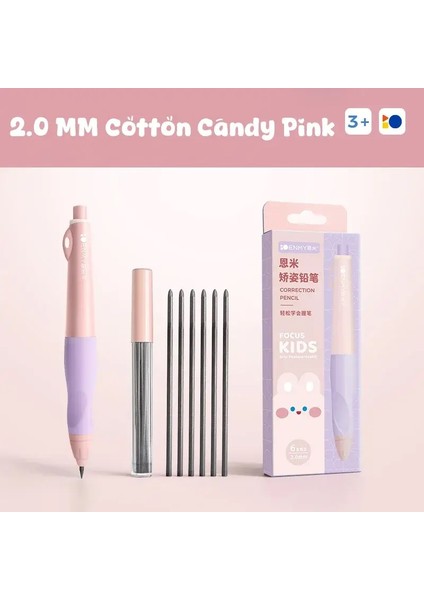 2.0 Keskin Mekanik Kalemler Sevimli Otomatik Kalem Kiti Değiştirilebilir Kalem Kurşun Kawaii Çocuk Kırtasiye Okulu Malzemeleri Pamuk Şeker Pembesi (Yurt Dışından)