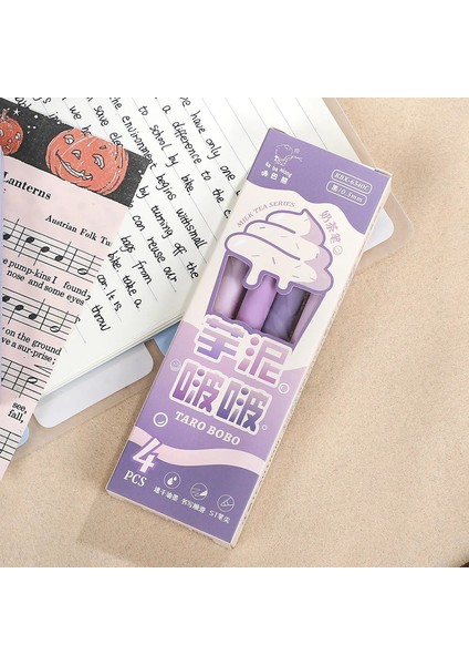 4 Pcs/set Süt Çayı Pres Jel Kalem Seti 0.5mm Siyah Hızlı Kurutma Yaratıcı Dıy Journal Sarf Malzemeleri StilterycolorZxb-Ncs-03 (Yurt Dışından)