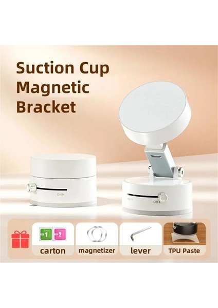 Araba Telefon Tutucu Stand Mini Vakum Emme Kupası Manyetik Braket Katlanabilir Mutfak Iphone Için Tembel Telefon Braketi Android CellphonecolorSiyah (Yurt Dışından)