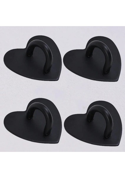 4-1pc Mini Kawaii Yapıştırıcı Metal Kalp Telefon Cazibesi Tutucu Sevimli Cep Telefonu Kasa Parmak Yüzüğü Standı Kanca Tokası Toka Aksesuarları 4pcs Siyah (Yurt Dışından)