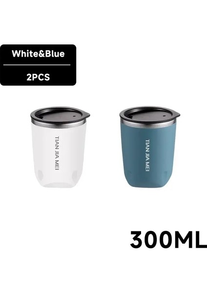 300ML 304 Paslanmaz Çelik Kahve Kupası Kupa Izli Kahve Kahve Kupa Çift Duvar Kahve Tulumbudu Isı Dalı Içecek Yazıları Kapasitesi300MLMix C-2pc'ler (Yurt Dışından)