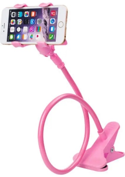 Universal Lazy Bracket Cep Telefon Tutucu Gooseeck Stand Klip Esnek Çubuk Destek Braketi 360 Yapılabilir Tembel Stand Pembe (Yurt Dışından)