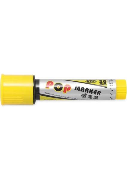 Pop Su Geçirmez Boya Kalıcı Doldurulabilir Işaretçi Kalem 20MM Eskiz Grafiti Işaretleri Poster Kalem Okulu Malzemeleri Sarı (Yurt Dışından)