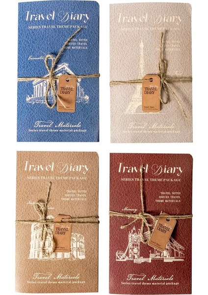 Jianwu Journey Diary Serisi Vintage Karakter Kale Seyahat Peyzajı Kolaj Scrapbook Malzeme Yaratıcı Diy Dergi Kırtasiye 4 Set (Yurt Dışından)