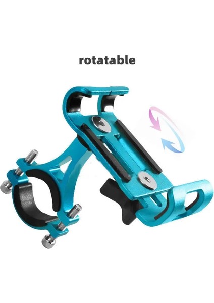 Metal Motosiklet Bisiklet Telefon Tutucu Alüminyum Alaşım Anti-Slip Braket Gps Klipsi Tüm Akıllı Telefonlar Için Evrensel Bisiklet Stand Desteği Mavi 360 Rotasyon (Yurt Dışından)