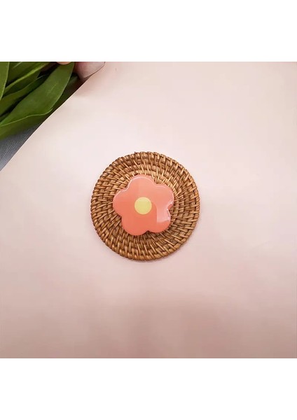 Katlanabilir Telefon Kavrama Çiçek Cep Telefonu Standı Tutucu Mobil Griptoks Mini Replike Parmak Yüzüğü Kız Kadınlar Kickstand Portakal (Yurt Dışından)