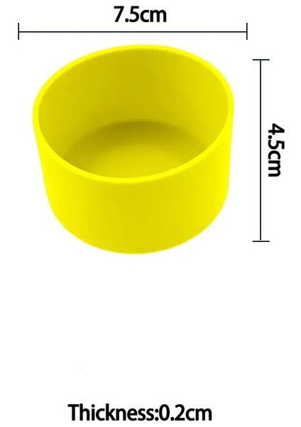 Daha Iyi Yaşam Için 1 Adet 7.5cm Yumuşak Silikon Dak Alt Kılıf Kılıf Koruyucu Manşon Için Cam Su Çayı Şişesi Anti Hasar Aksesuarları F Sarı (Yurt Dışından)