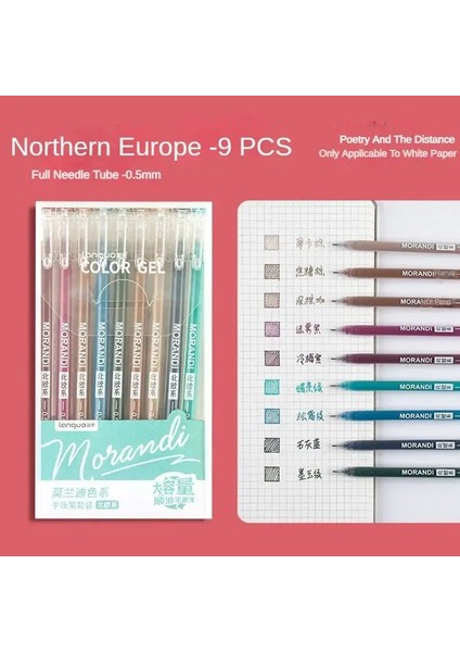 198/6 Pcs Kawaii Morandi Jel Pens Set Sanat Markerları Çok li Jel Mürekkep Pens Kalem Beyaz Kalem Okul Ofis KırtasiyeKalem Set D (Yurt Dışından)