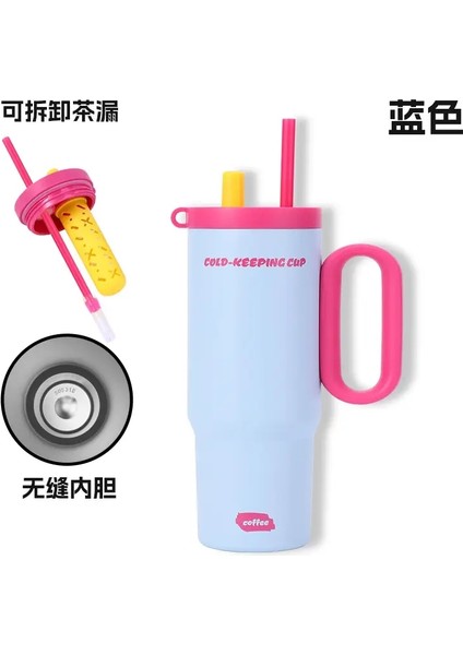 Büyük Kapasiteli Paslanmaz Çelik Yalıtımlı Dak, Basit Ev Ofis Dondurma Fincanı, Açık Portatif Araba Kahve Fincanı Kapasite720ML06 (Yurt Dışından)