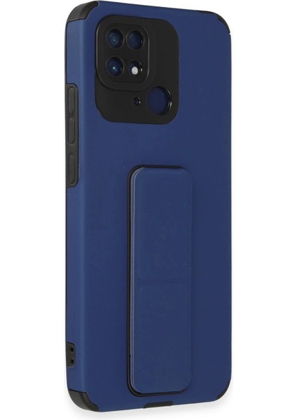 Newface Xiaomi Redmi 10C Kılıf Mega Standlı Silikon - Mavi