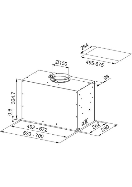 Box Flush Evo Fbfe Bk Matt A70 Matte Black Aspiratör fiyatları