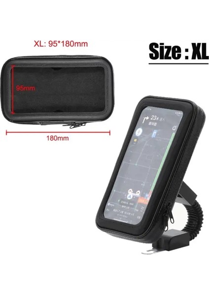 Bisiklet Cep Telefonu Tutucu Su Geçirmez iPhone 15 14 13 12 Pro Max Samsung Bike Telefon Standı Montaj Motosiklet Xl (Yurt Dışından)