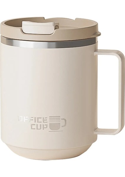 Worthbuy 304 Paslanmaz Çelik Çift Duvar Yalıtılmış Kahve Kupası Taşınabilir Mühürlü Su Kupası ile Büyük Kapasite Içme Cupcapacity401-500MLBej (Yurt Dışından)