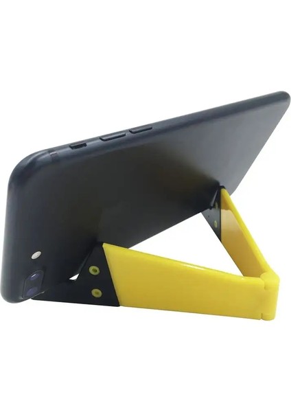 Yeni Mini V Şekilli Masaüstü Mobil Cep Telefonu Standı Tutucu Taşınabilir Iphone Için Taşınabilir Ayarlanabilir Ayarlanabilir Samsung iPad Desteği Evrensel Sarı (Yurt Dışından)
