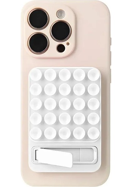 Iphone 16 15 14 Pro/max Xiaomi Masaüstü Katlanır Çıkartma Braketi Çok Fonksiyonlu Emme Kupası Ayna Stand Beyaz (Yurt Dışından)