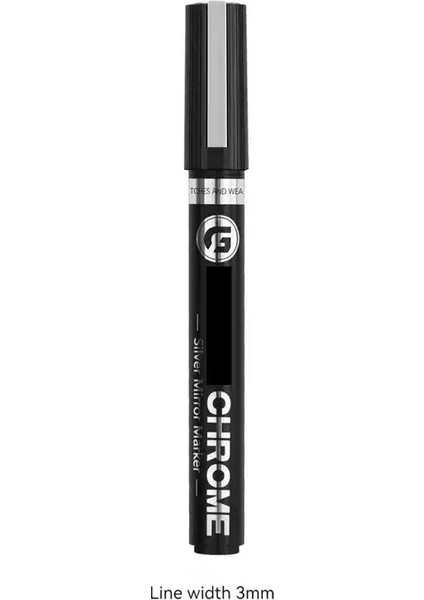 Krom Ayna Elektroglasyon Işaretçisi 0.7/1.0/2.0/3.0mm Boya Fırçası Gümüş Altın Sarı Kırmızı El Boyası Graffiti Boya Fırçası 1pc Gümüş 3mm (Yurt Dışından)