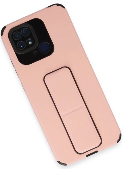 Newface Xiaomi Redmi 10C Kılıf Mega Standlı Silikon - Pudra modelleri