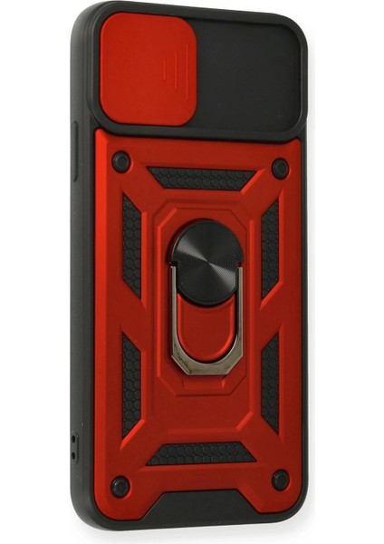 Newface iPhone 11 Pro Max Kılıf Pars Lens Yüzüklü Silikon - Kırmızı fiyatları