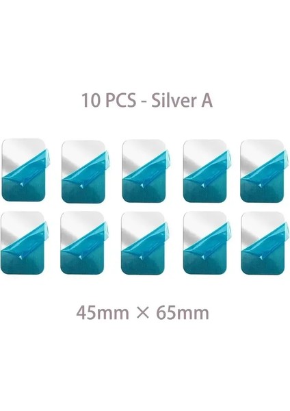 10-1pcs Metal Plaka Paslanmaz Çelik Kaplama Kolye Cep Telefonu Araç Mıknatıs Tutucu Yapıştırıcı Yedek Metal Plaka Çıkarma ÇartıSilver B - 10 Pcs (Yurt Dışından)