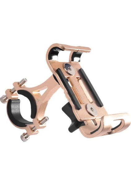Metal Motosiklet Bisiklet Telefon Tutucu Alüminyum Alaşım Anti-Slip Braket Gps Klipsi Tüm Akıllı Telefonlar Için Evrensel Bisiklet Stand Desteği Altın Rotasyon Yok (Yurt Dışından)