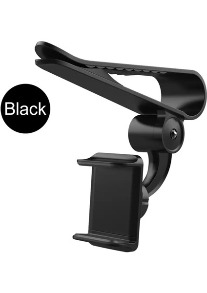 2022 Yeni 360 Araba Klipli Güneş Vizör Cep Telefonu Tutucu Mount Stand Soporte Iphone Xs Gps Dikiz Ayna Tutucu Araba MobilecolorSiyah 2 (Yurt Dışından)