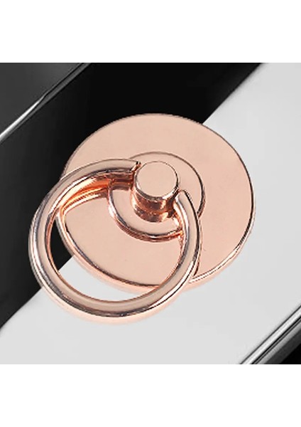 Cep Telefon Metal Parmak Yüzüğü 360 Derece Döndürme Tutucu Universal Masaüstü Braket Taşınabilir Çıkartma Iphone Samsung Rosegolden (Yurt Dışından)