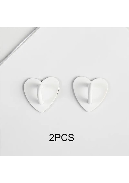 2/5pcs Sevimli Dıy Yapıştırıcı Telefon Cazibesi Metal Kalp Cep Telefonu Kılıfı Parmak Yüzüğü Telefon Zinciri Dekorasyon Kancaları 2 Adet Beyaz (Yurt Dışından)
