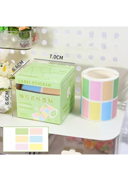 Şeffaf Inci Incili Yapışkan Sekmeler Tam Yapıştırıcı Estetik Kırtasiye Çekme Etiket Çıkartmaları Boş Yazılabilir 800 Pcs-Green (Yurt Dışından)