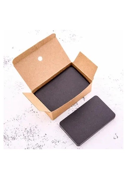 1 Paket （100PCS） Boş Kart Stoğu El Yazısı Ingilizce Kelimeler Beyaz Sert Kart Stoğu Küçük Mesaj Taşınabilir Hafıza Kartı Siyah (Yurt Dışından)