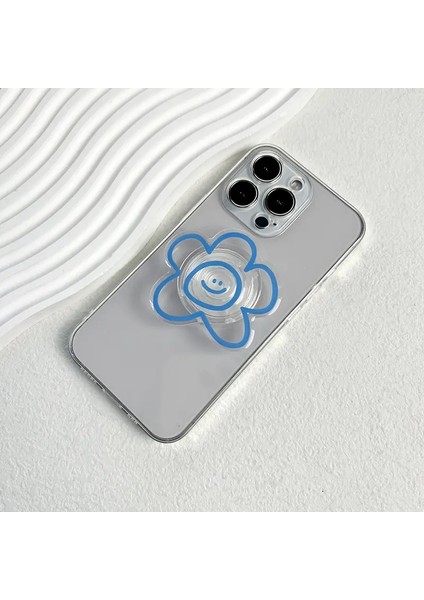 Orijinal Tasarım Ifade Çiçek Cep Telefonu Tutucu Popüler Soket Kavrama Katlanabilir Tembel Stand Basit Stil Sky Mavisi (Yurt Dışından)