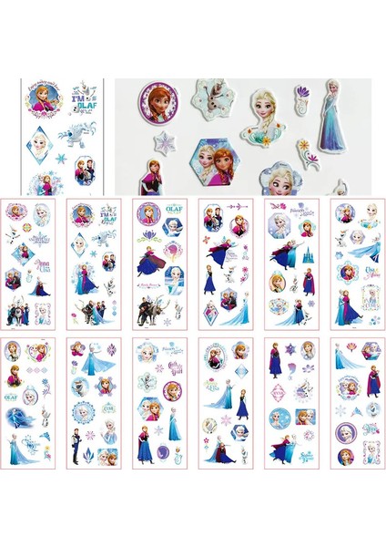 3/6/12SHEETS Disney Kawaii Prenses Mickey Mouse 3D Kaık Çıkartmalar Scrapbook Laptop Telefon Araba Kırtasiye Çocuk Karikatür Sticker Toycolor3sheets (Yurt Dışından)