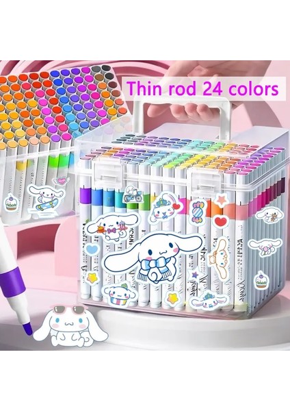 Sanrio Cinnamoroll Karikatür Akrilik Marker Anaokulu Öğrencileri Için Boya Fırçası Kağıt Sıkı Istiflenebilir Çocukların Kalemi SetcolorInce Çubuk 24 (Yurt Dışından)