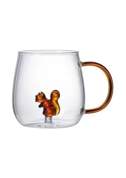 Karikatür Hayvan Yolu Cam Ev Sevimli Yüksek Borosilikat Cam Tek Katmanlı Kupa Oturma Odası Konuklar Suyu Suyu Soğuk Içecek Kupası Style-B/kapasite301-400ML (Yurt Dışından)
