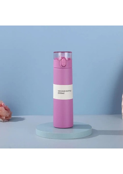 Paslanmaz Çelik Mini Termos Kupası Tek Düğmeli Açılış Sipariş ile Yalıtılmış Fincan Sızdırmaz 150/250ML Termal Kupa Kapasite150MLGül Kırmızısı (Yurt Dışından)