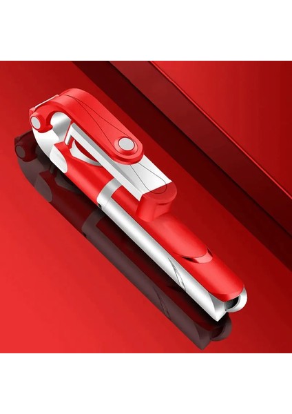 Iphone 14 Için Taşınabilir Kablosuz Uzaktan Deklanşör Selfie Stick Tripod Tripodu 13 Pro Max Android Xiaomi Cep Telefonu Stand Tutucu Aksesuarları Kırmızı (Yurt Dışından)