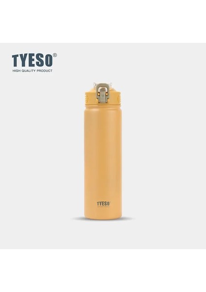 Tyeso 600/750ML Termos Şişesi Saman Paslanmaz Çelik Araç Termal Kupa Soğuk ve Isı Termal Kupa Kapasite600MLSarı (Yurt Dışından)