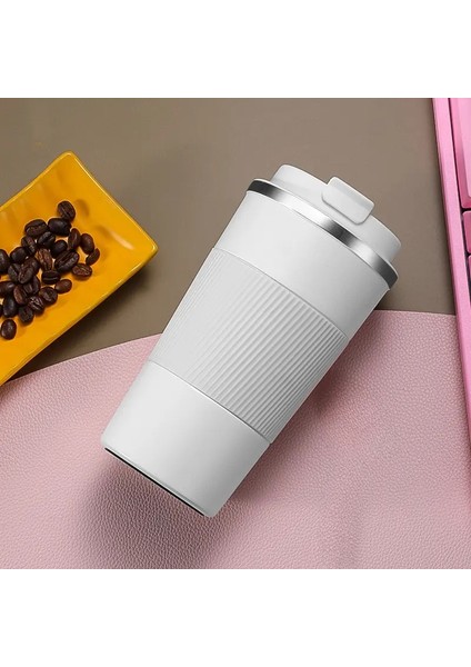 380ML/510ML Paslanmaz Çelik Kahve Termos Kupa Çift Duvar Sızdıran Vakum Şişe Araç Seyahat Termal Kupa Su Şişesi Kapasite380MLBeyaz (Yurt Dışından)