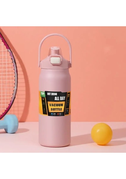 1500ML Portable Termos Samanlı Açık Spor Paslanmaz Çelik Termal Kupa Tumbler Seyahat Vakum Şenlikleri Soğuk Sıcak Su Bottlecaity800MLSiyah (Yurt Dışından)