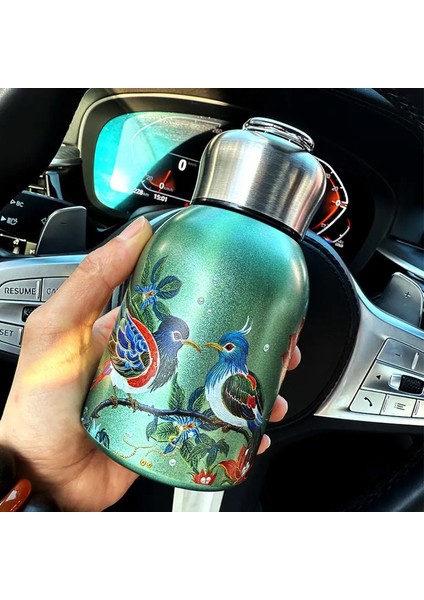Taşınabilir 304 Paslanmaz Çelik Yalıtılmış Kupa Çift Duvar 300ML Kahve Kahve Sızdırmaz Mini Su Şişesi Açık Seyahat Ofis Kapasitesi<50MLStil 7 (Yurt Dışından)