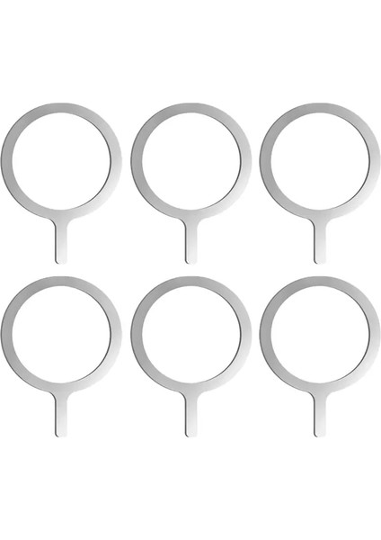 Magsafe Kablosuz Şarj Için Manyetik Çıkartma Tüm Cep Telefonları Için Manyetik Çıkartma Halkaları Araç Tutucu Q Şekli Manyetik Metal Demir Sayfası Gümüş 6 Pcs (Yurt Dışından)